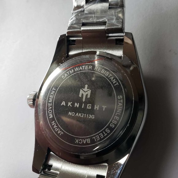 New AKNIGHT Watch Orange Dial Analog Quartz  Stainless Steel Waterproof … - Picture 8 of 9